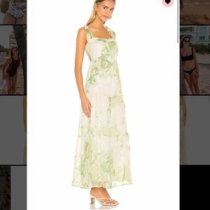 Line & Dot Palm Maxi Dress, Medium, worn twice!